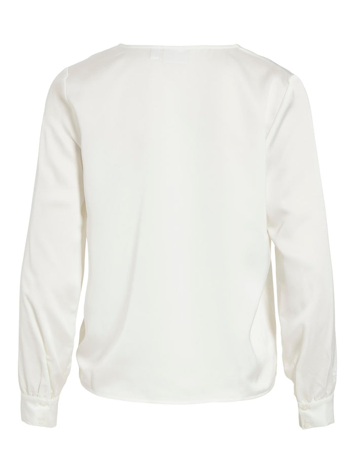 NESSIE V-NECK TOP (SNOW WHITE)