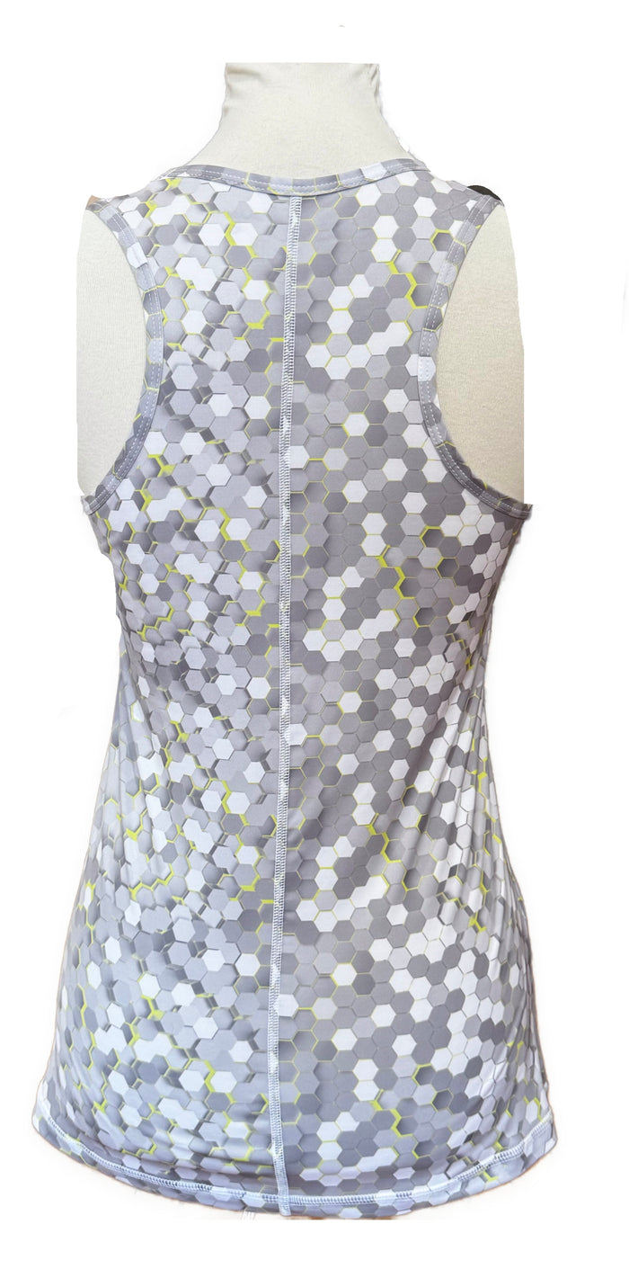 New Sofibella Gray Hexagon Tennis Tank Size S MSP$60