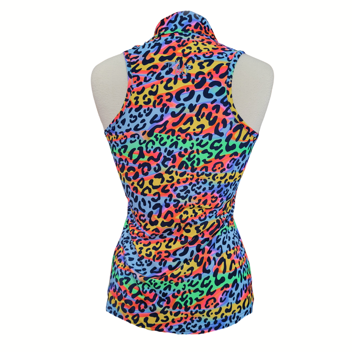 New Tzu Tzu Tabitha Sleeveless Golf Top -Party Cat MSP$99