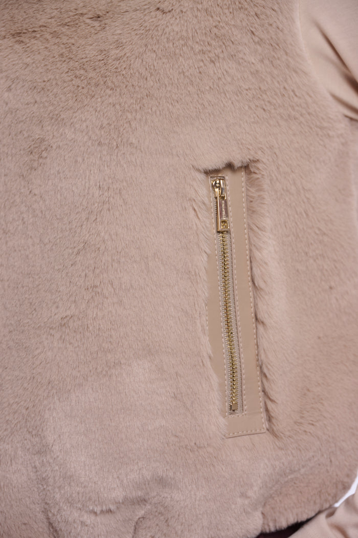 Nikki Short Faux Fur Waistcoat Birch
