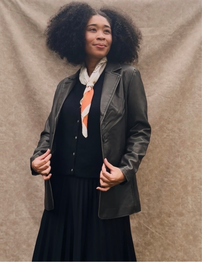 Obsidian Leather Blazer