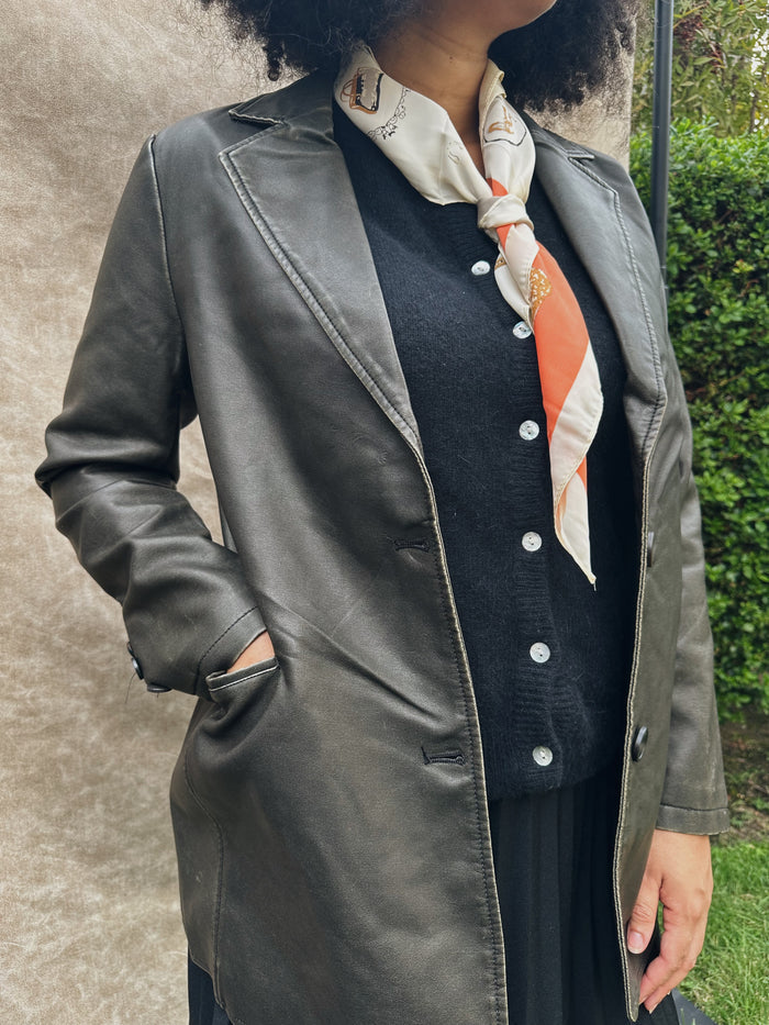 Obsidian Leather Blazer