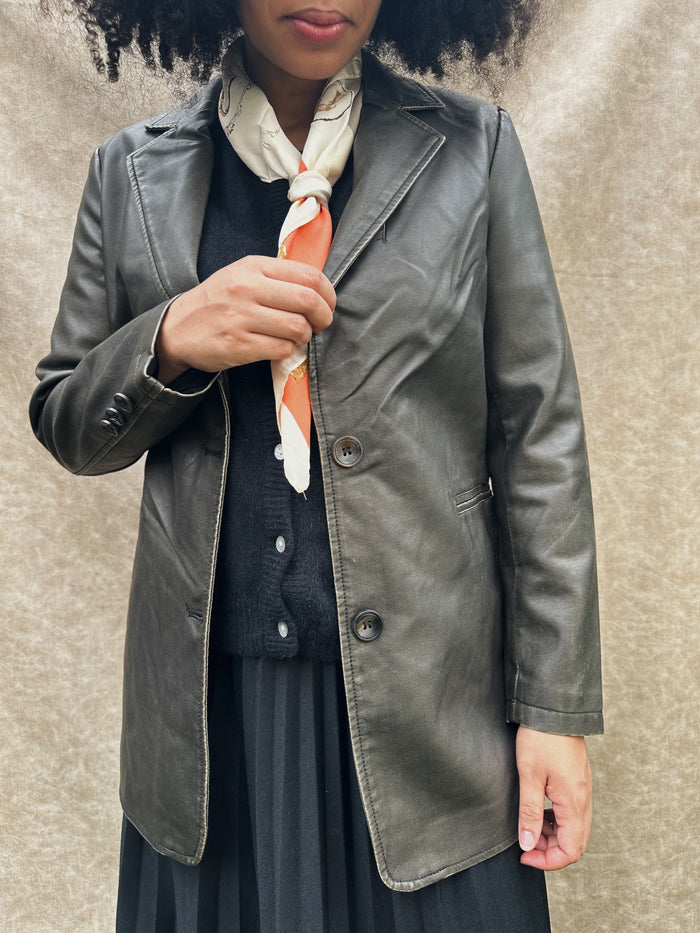 Obsidian Leather Blazer