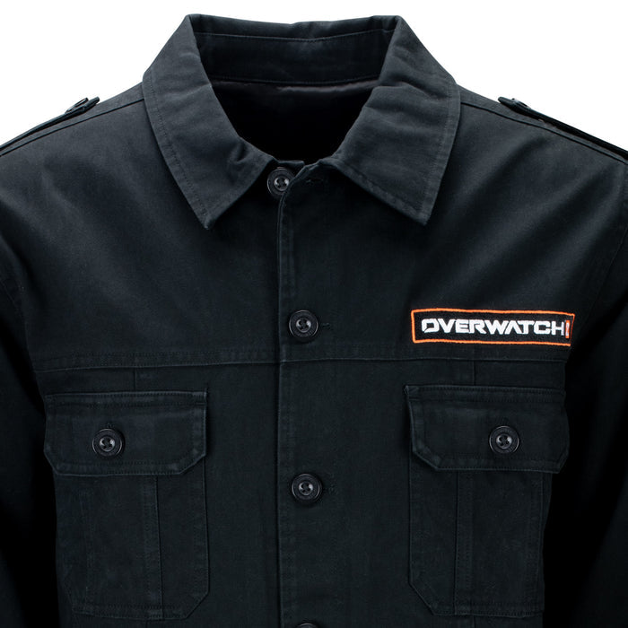 Overwatch 2 Black Military Jacket - Close-Up View