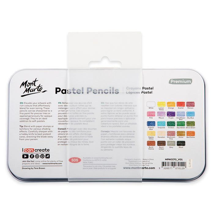 Pastel Pencils 24pc in Tin