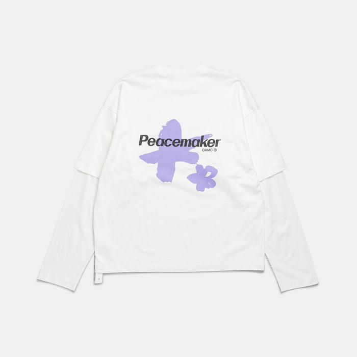 Peacemaker Painted Double Layer Boxy T-Shirt - Snow White