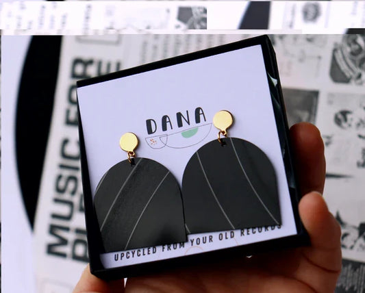 Plain Black Arch Earrings