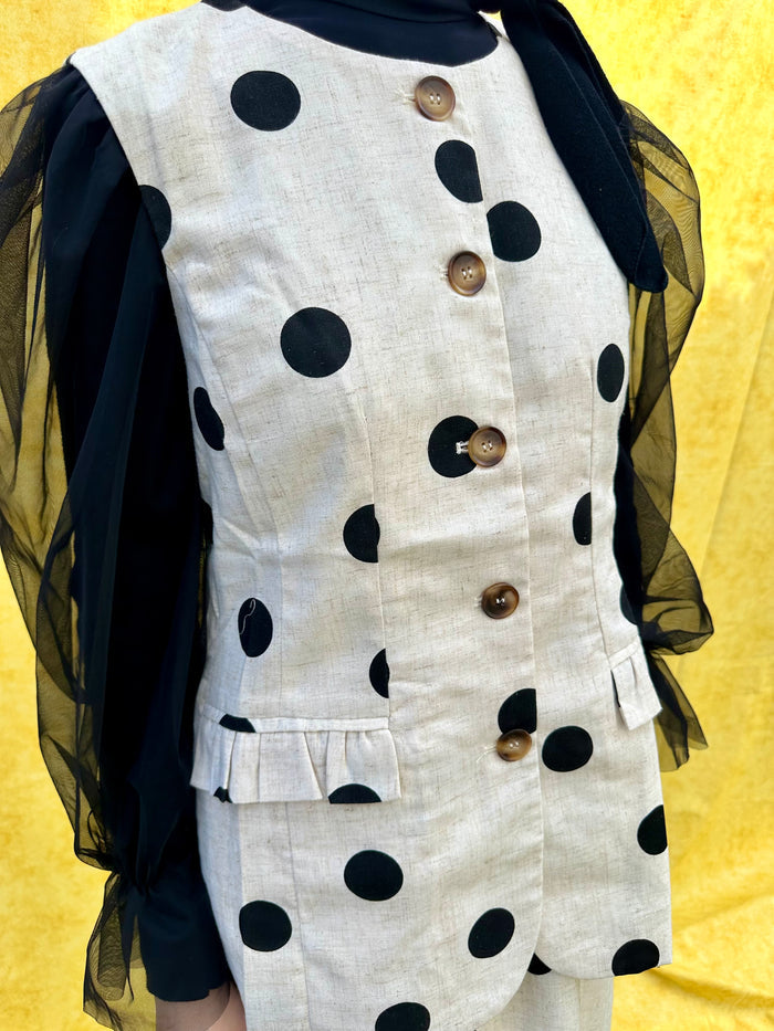 Polka Darling Linen Skirt Set