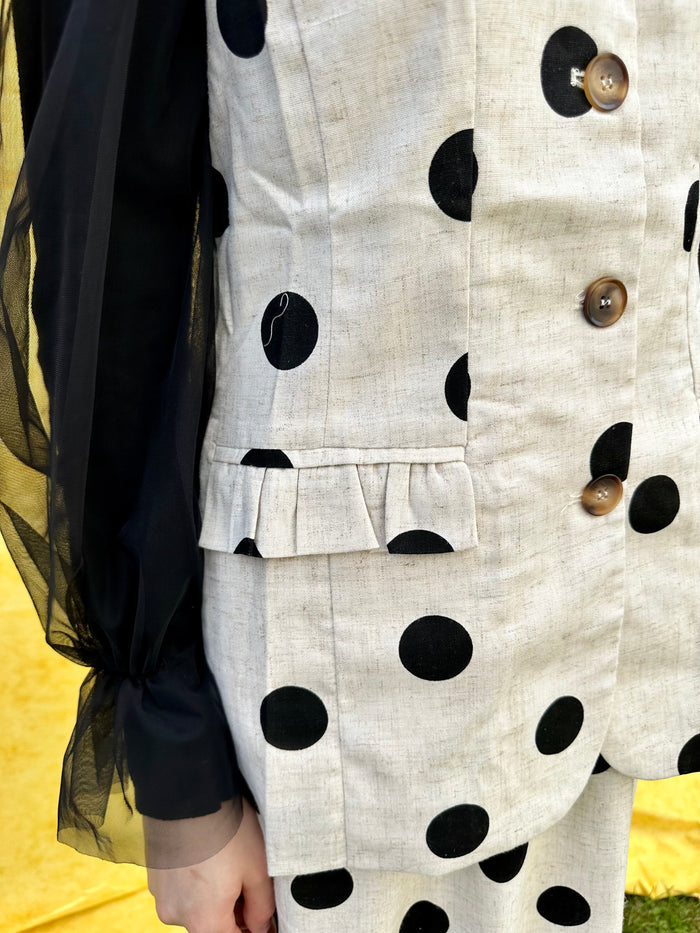Polka Darling Linen Skirt Set