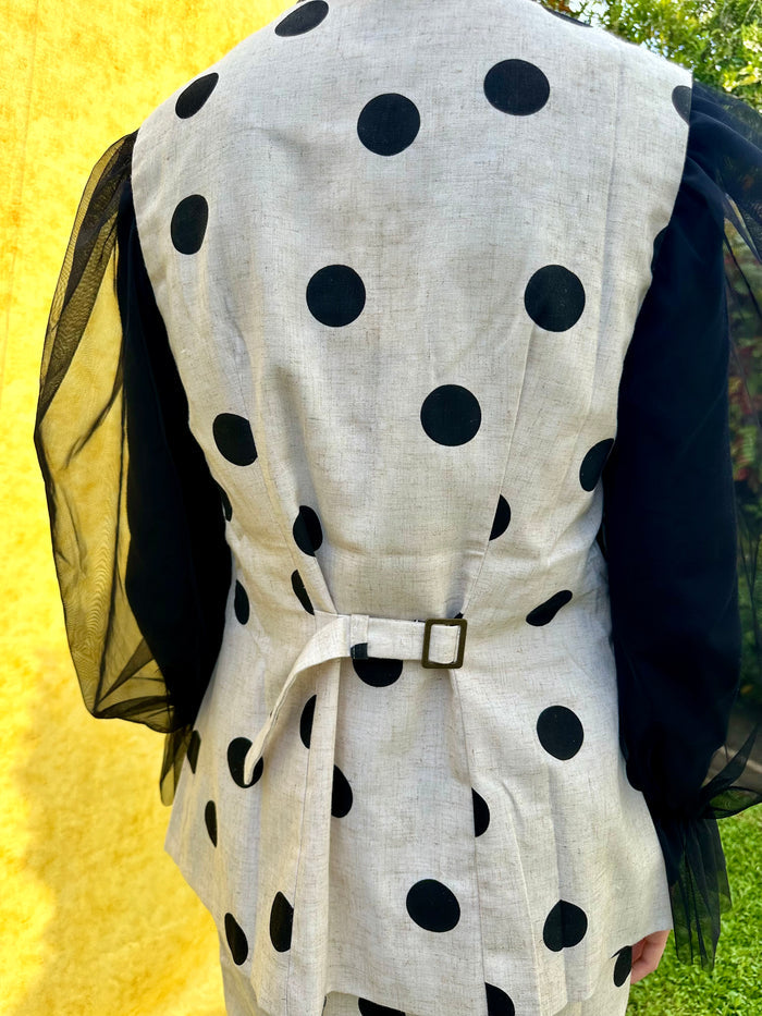 Polka Darling Linen Skirt Set