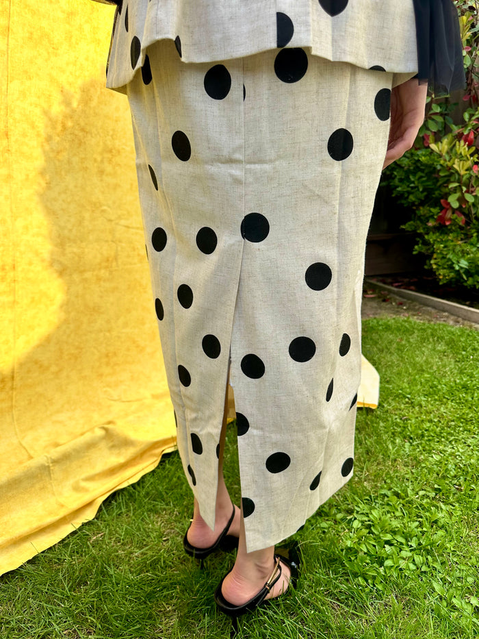 Polka Darling Linen Skirt Set