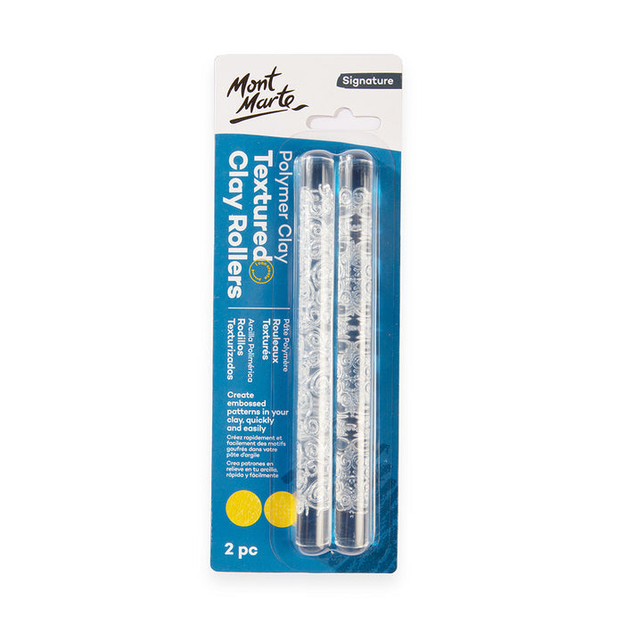 Polymer Clay Textured Acrylic Clay Rollers Signature 2pc