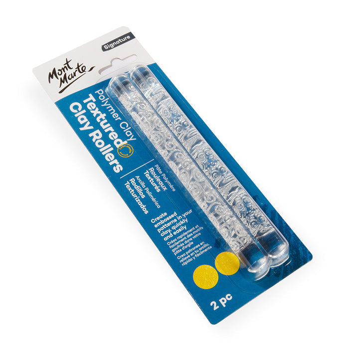 Polymer Clay Textured Acrylic Clay Rollers Signature 2pc