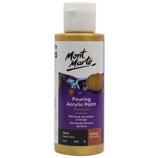 Pouring Acrylic Paint Premium 120ml Bottle - Gold