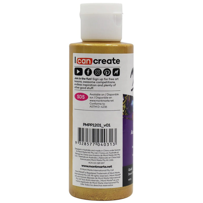 Pouring Acrylic Paint Premium 120ml Bottle - Gold