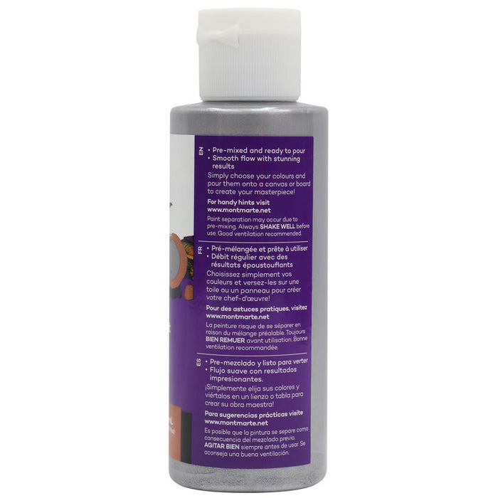 Pouring Acrylic Paint Premium 120ml Bottle - Silver