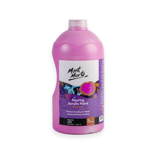 Pouring Acrylic Paint Premium 1L Bottle - Magenta