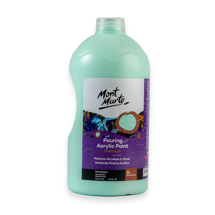 Pouring Acrylic Paint Premium 1L Bottle - Mint Green