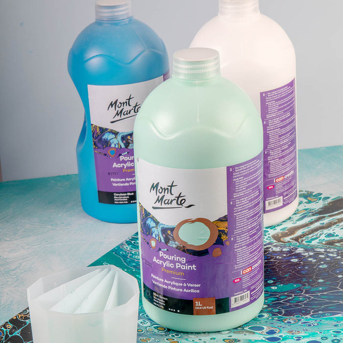 Pouring Acrylic Paint Premium 1L Bottle - Mint Green