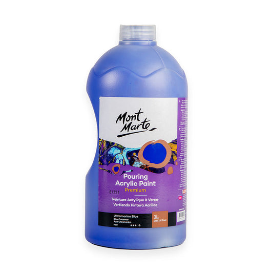 Pouring Acrylic Paint Premium 1L Bottle - Ultramarine Blue
