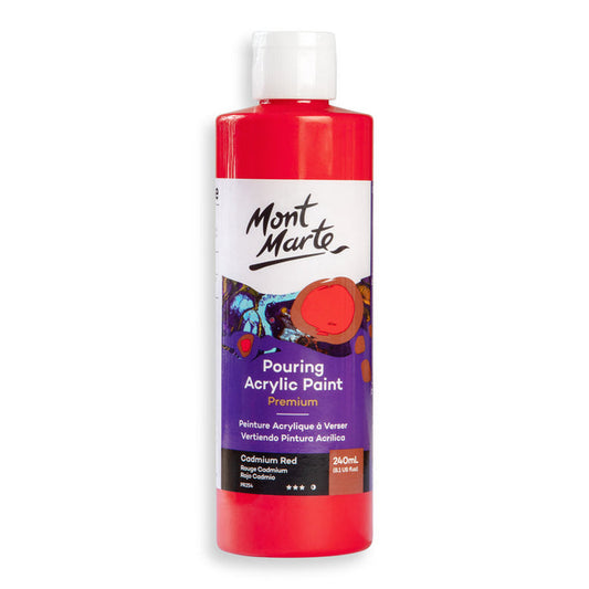 Pouring Acrylic Paint Premium 240ml - Cadmium Red
