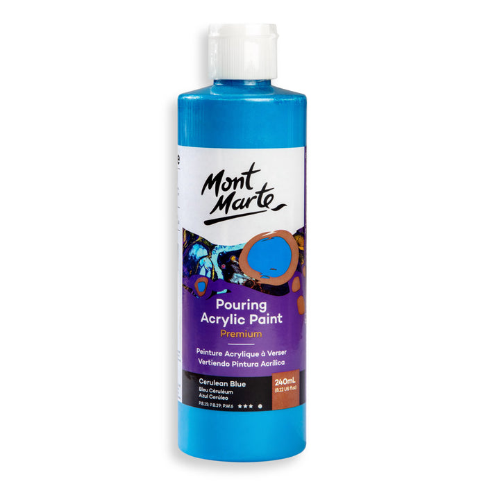 Pouring Acrylic Paint Premium 240ml - Cerulean Blue