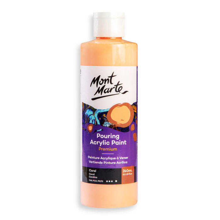 Pouring Acrylic Paint Premium 240ml - Coral