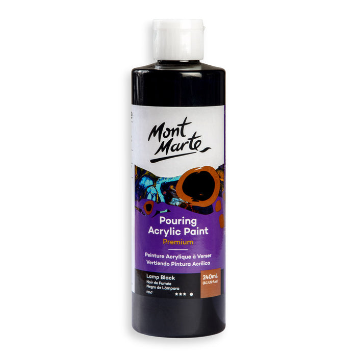 Pouring Acrylic Paint Premium 240ml - Lamp Black