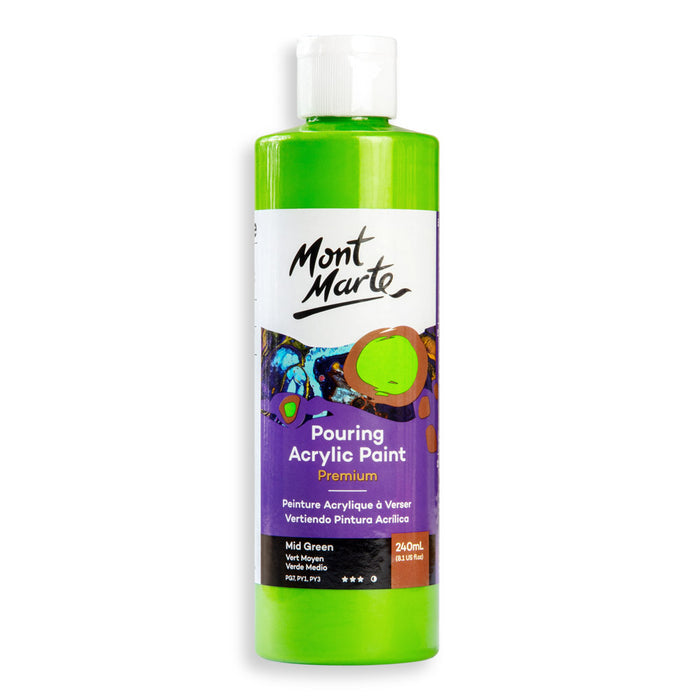 Pouring Acrylic Paint Premium 240ml - Mid Green