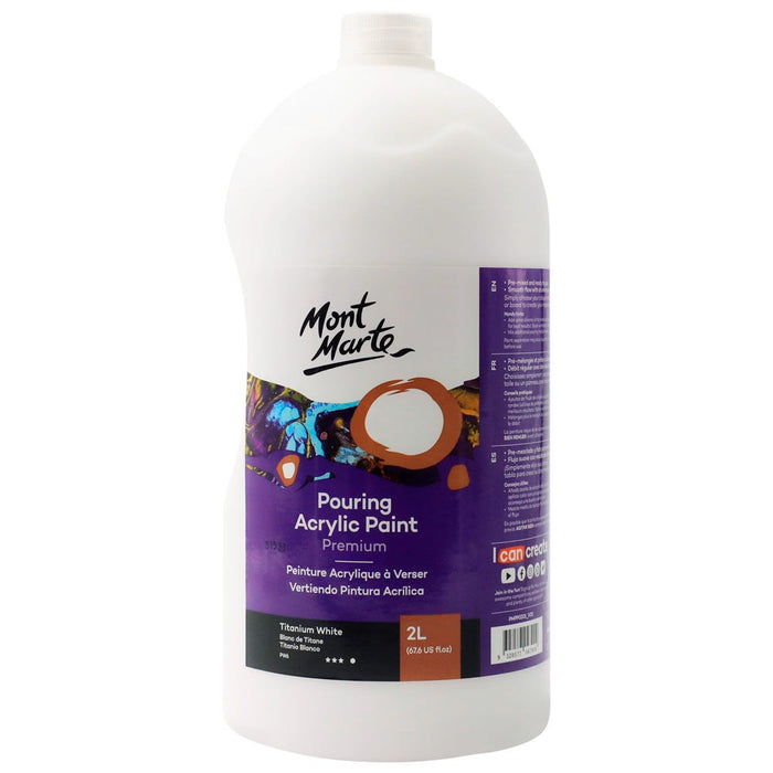 Pouring Acrylic Paint Premium 2L Bottle - Titanium White