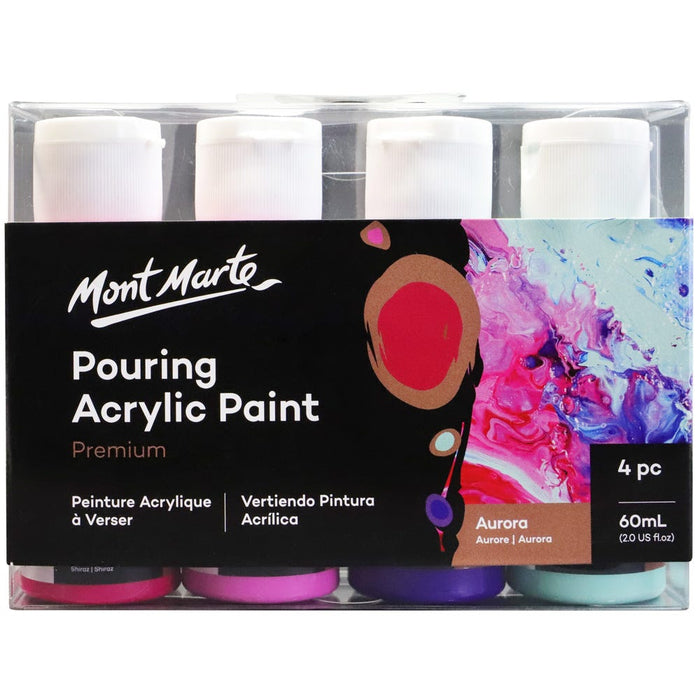 Pouring Acrylic Paint Set Premium 4pc x 60ml -  Aurora