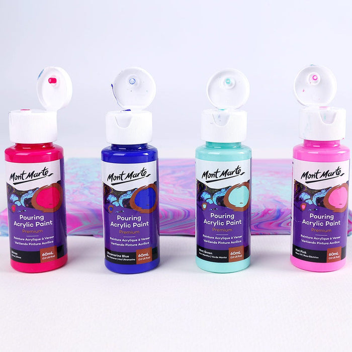 Pouring Acrylic Paint Set Premium 4pc x 60ml -  Aurora