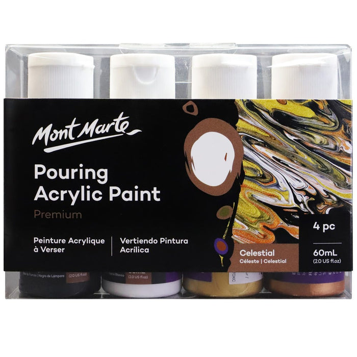 Pouring Acrylic Paint Set Premium 4pc x 60ml - Celestial