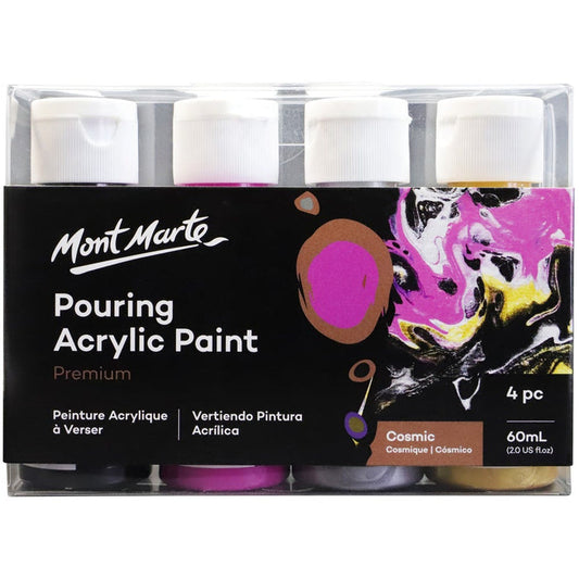 Pouring Acrylic Paint Set Premium 4pc x 60ml - Cosmic