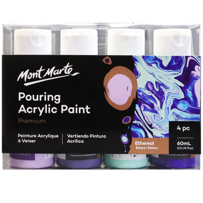 Pouring Acrylic Paint Set Premium 4pc x 60ml - Ethereal