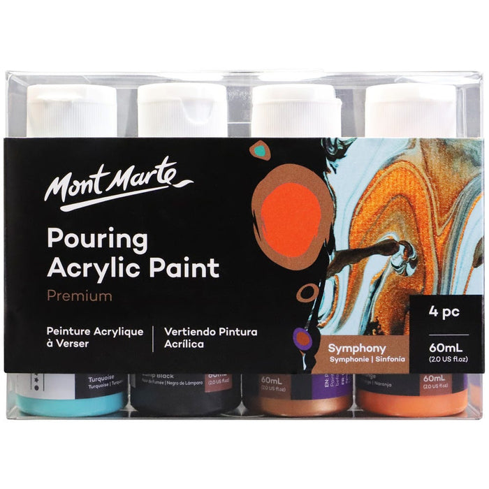 Pouring Acrylic Paint Set Premium 4pc x 60ml - Symphony