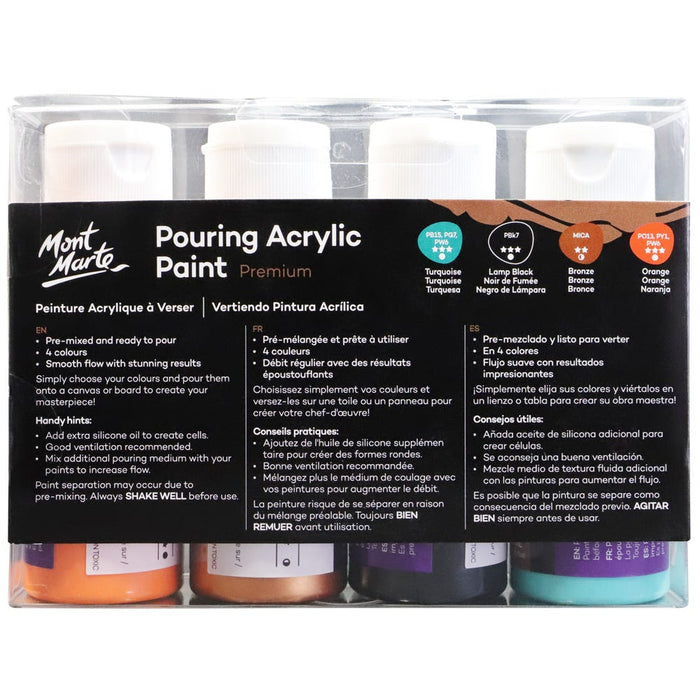 Pouring Acrylic Paint Set Premium 4pc x 60ml - Symphony