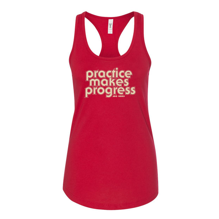MC YOGI Practice Makes Progress - Red Tank Top
