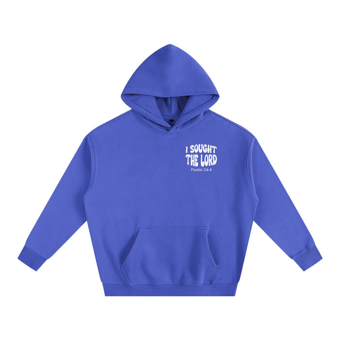 Psalm 34:4 Hoodie Klein Blue front