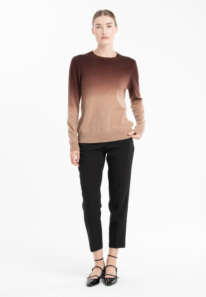 Pull col rond cachemire camel tie & dye marron femme - ZAYA 9