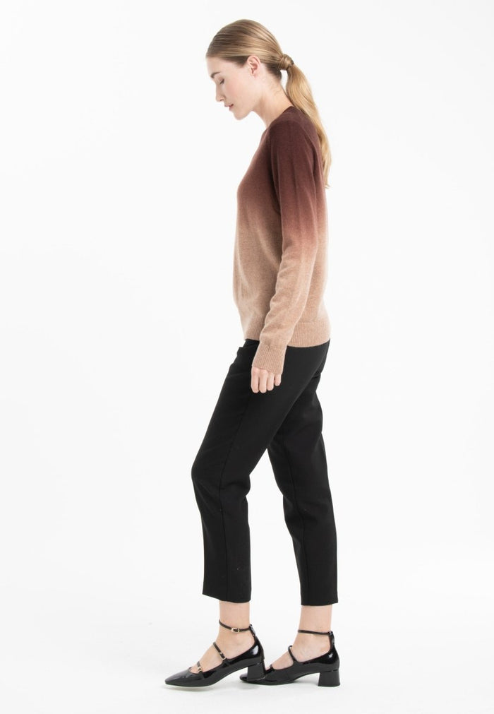 Pull col rond cachemire camel tie & dye marron femme - ZAYA 9