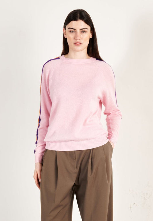 Pull col rond cachemire rose/violet/mandarine/écru femme - ZAYA 19