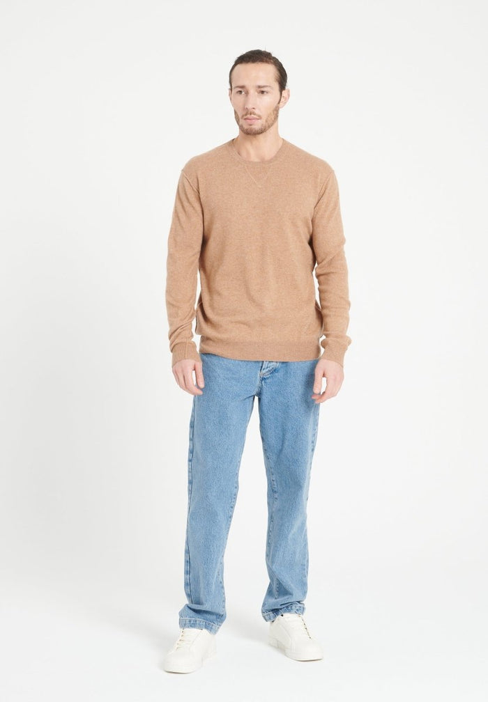 LUKE 12 Pull col rond en cachemire camel