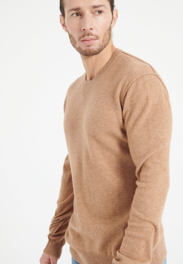 LUKE 12 Pull col rond en cachemire camel