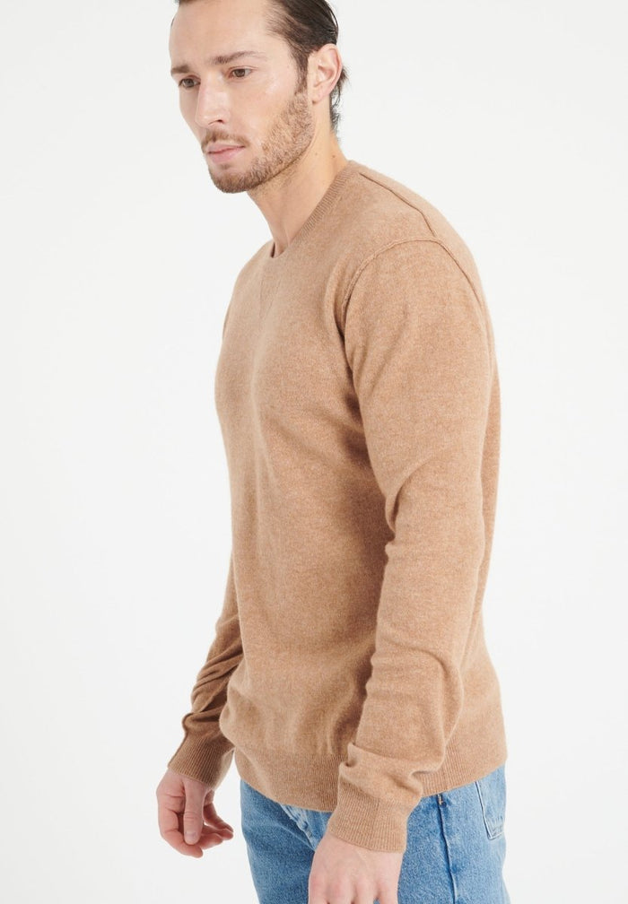 LUKE 12 Pull col rond en cachemire camel