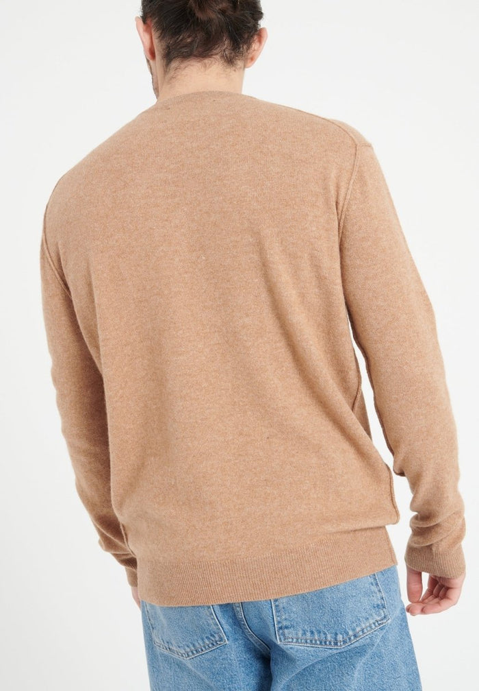LUKE 12 Pull col rond en cachemire camel