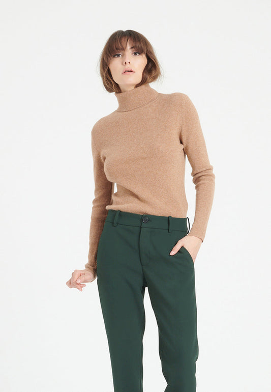 Pull col roulé femme en cachemire camel - LILLY 17