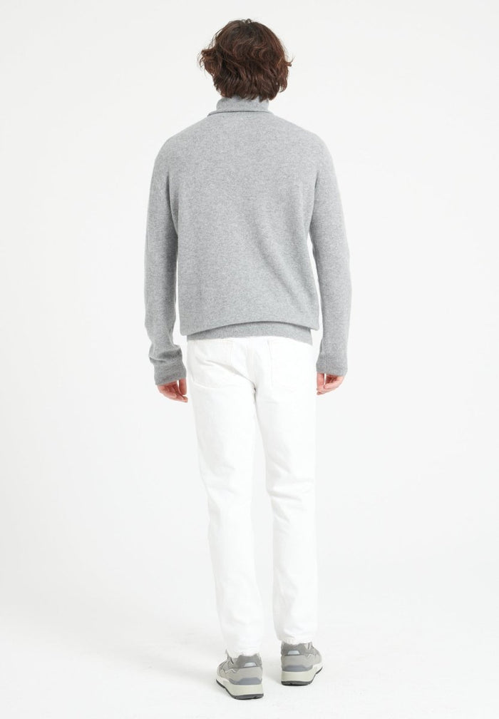 LUKE 3 Pull col roulé en cachemire gris clair