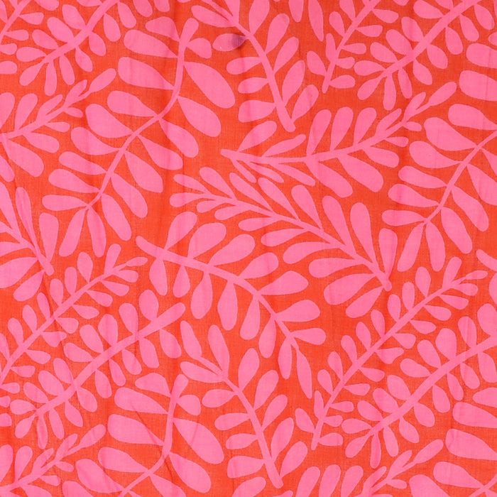 Red/Pink Vine Silhouette Organic Cotton Scarf with Tassels