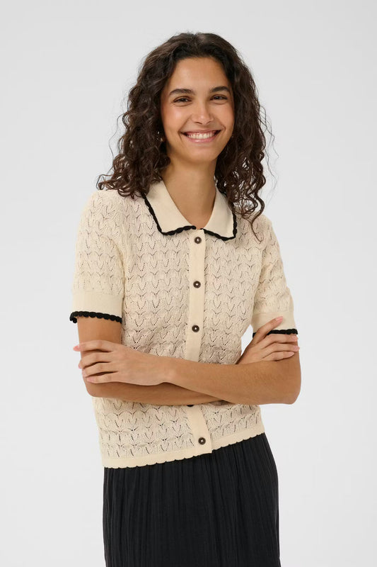 RonetteSZ Polo Cardigan Style Turtledove Top